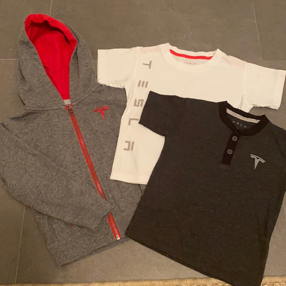 Tesla Kids Zip Up Hoodie and T-shirts